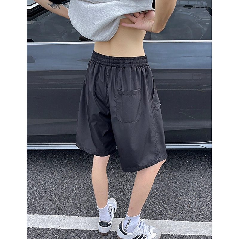 佑麟 美式复古速干迷彩夏季尼龙斜切裤子户外沙滩运动五分中裤休闲短裤 男女同款