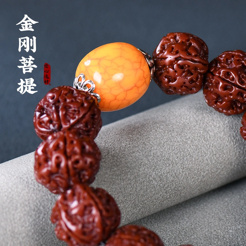 魏天选 新中式 尼泊尔机刷玉化佛珠民族风 富贵轻奢 通勤百搭 精美首饰#好运 金刚菩提 手串 男女同款情侣款