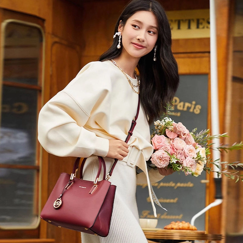 红蜻蜓 时尚气质百搭高级感 牛皮 凯莉包手提包 中号 女款 多色