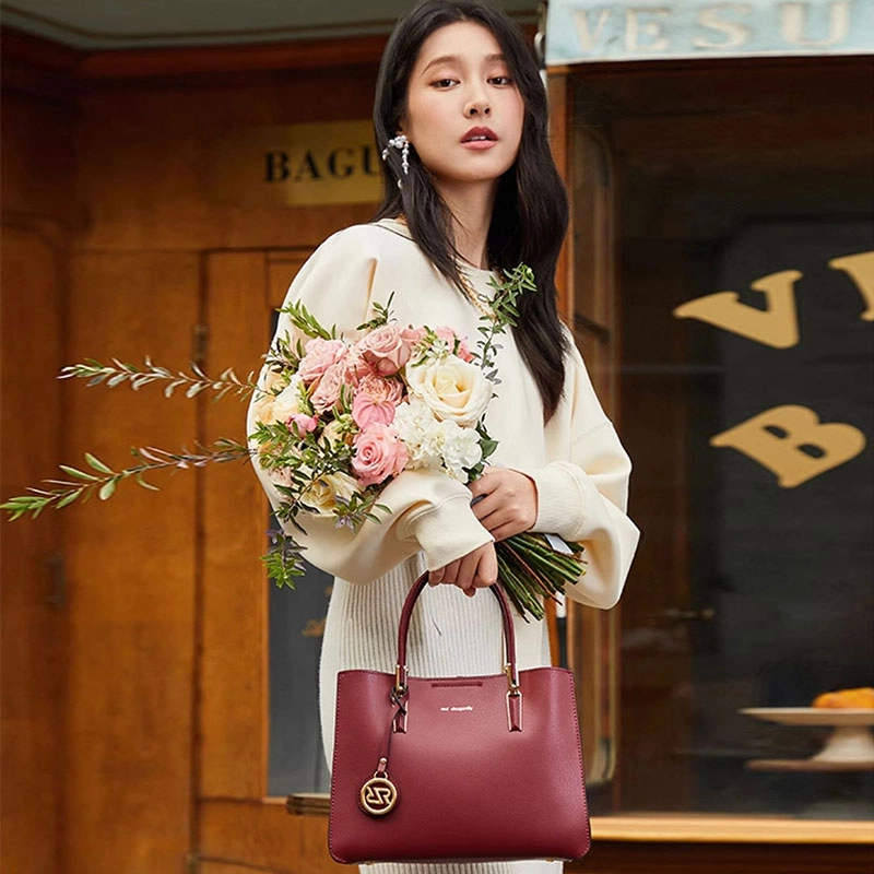 红蜻蜓 时尚气质百搭高级感 牛皮 凯莉包手提包 中号 女款 多色