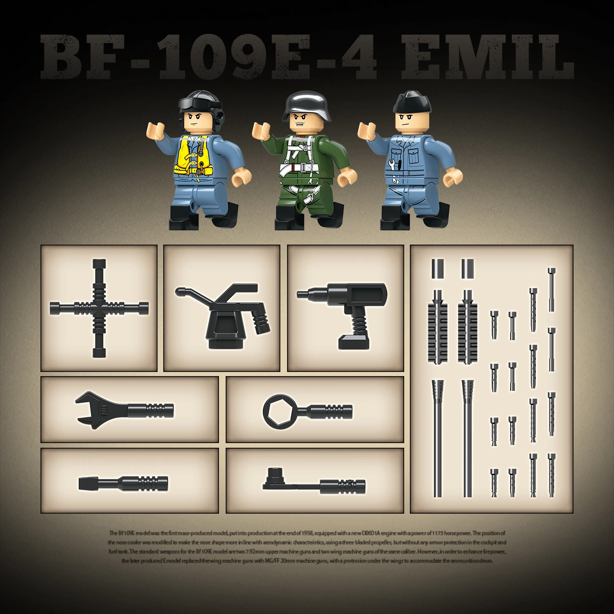 QUAN GUAN BF-109E-4 631pcs 100288