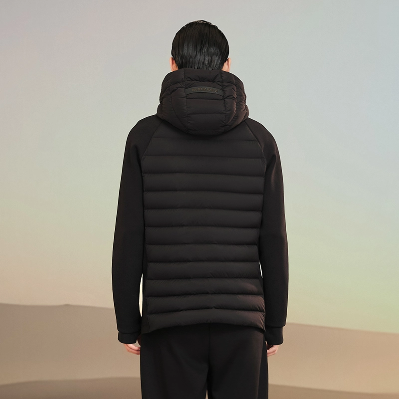 高梵 黑金系列 插肩连帽短款薄款羽绒服 男款 黑色