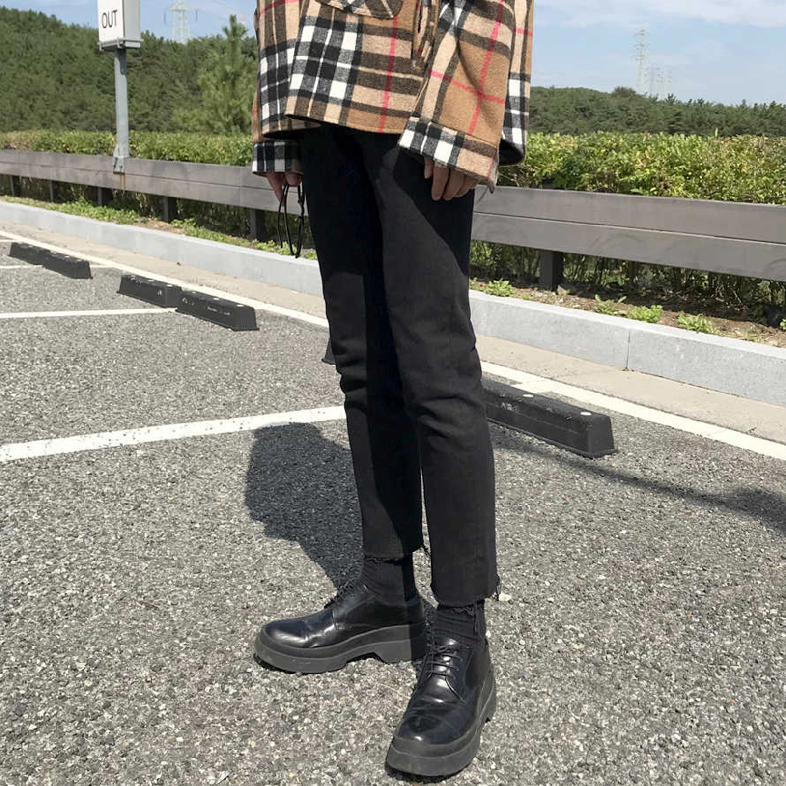 我是大卫 韩版休闲时尚修身裤潮牌简约百搭牛仔裤 男女同款