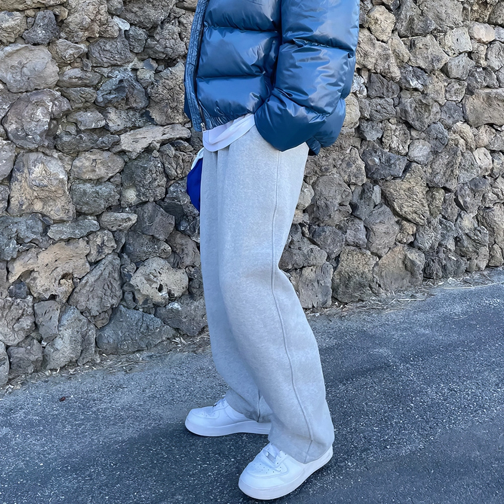 我是大卫 直筒纯色舒适休闲裤 男款 灰色