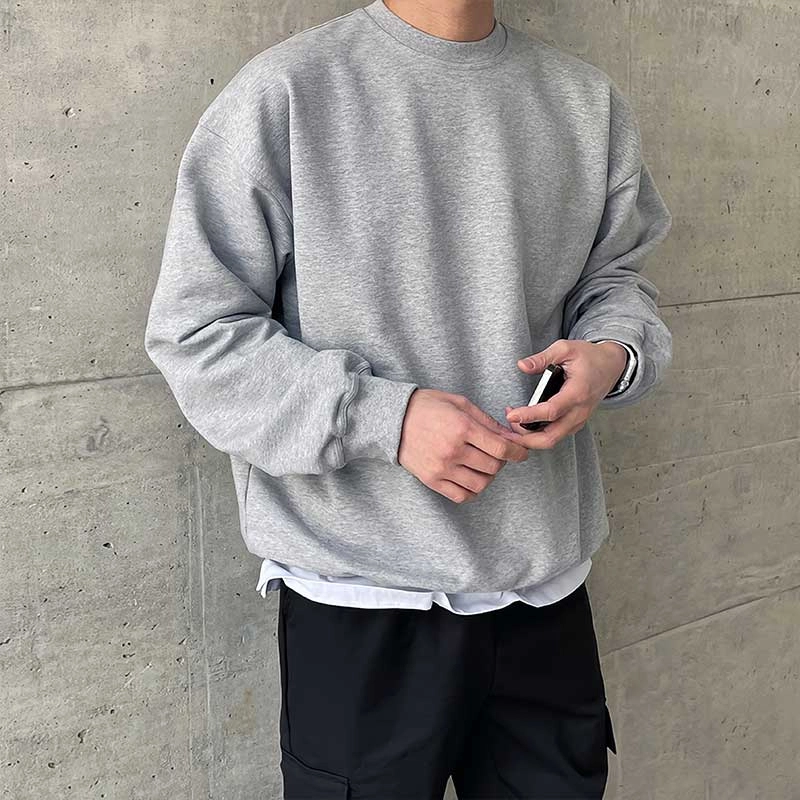 我是大卫 韩系潮流百搭打底简约纯色基础款宽松卫衣 男女同款