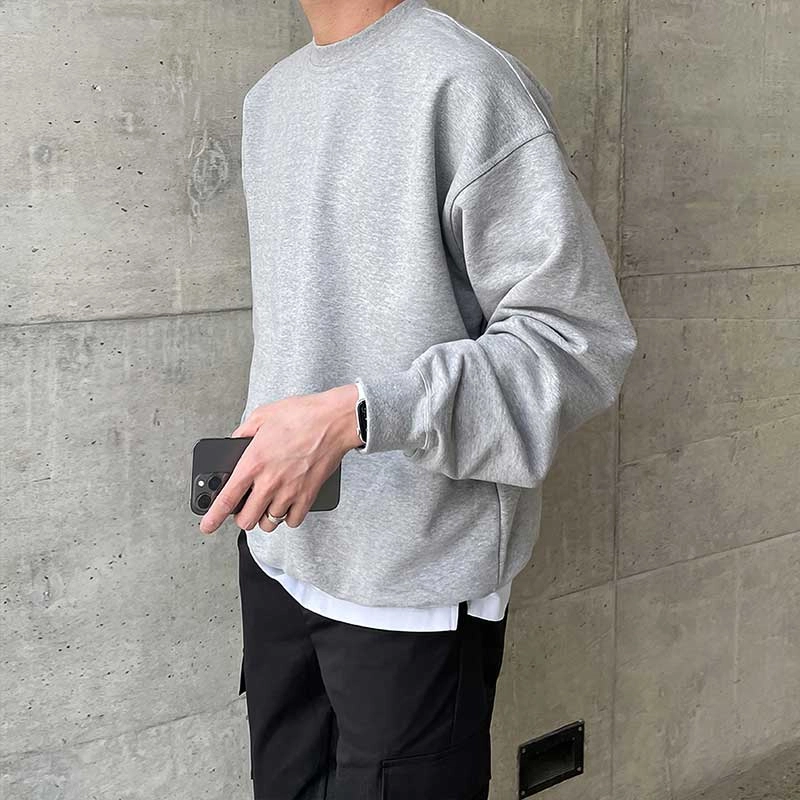 我是大卫 韩系潮流百搭打底简约纯色基础款宽松卫衣 男女同款