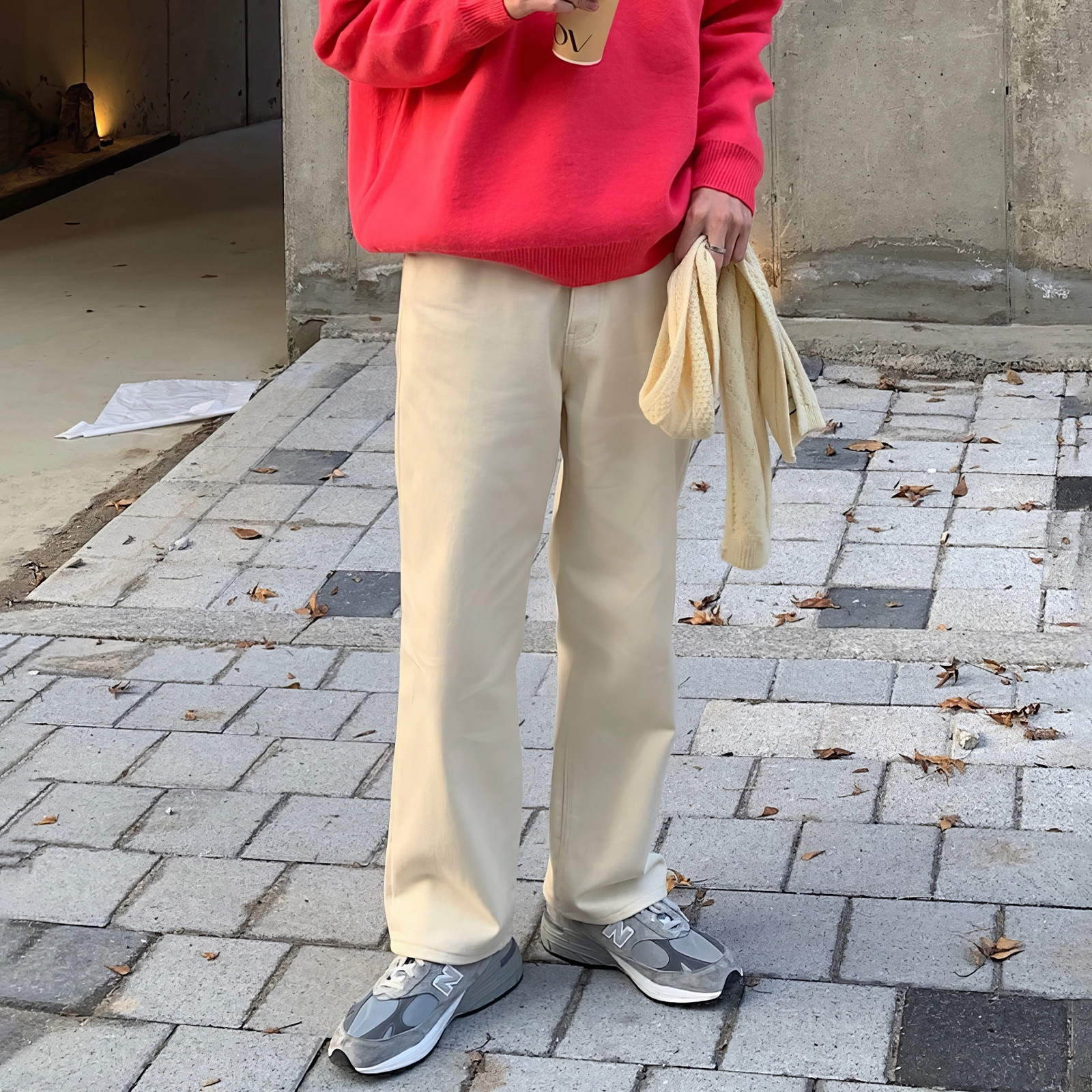 我是大卫 日系复古简约直筒宽松垂感休闲裤 男女同款