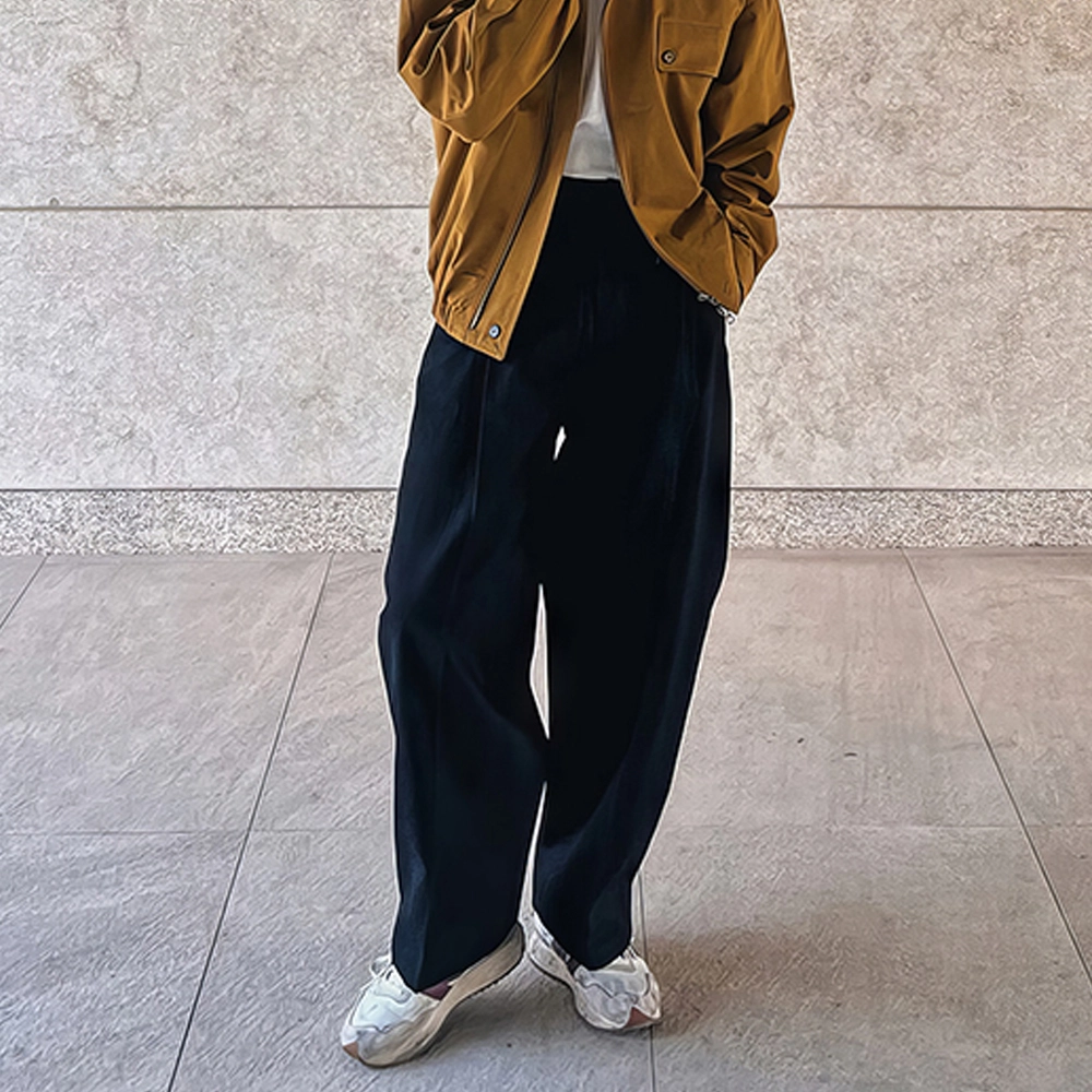 我是大卫 日系纯色复古直筒垂感休闲裤 男女同款