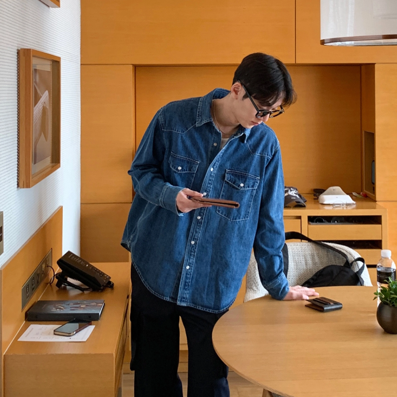 美式复古休闲宽松重工水洗长袖夹克外套 通用
