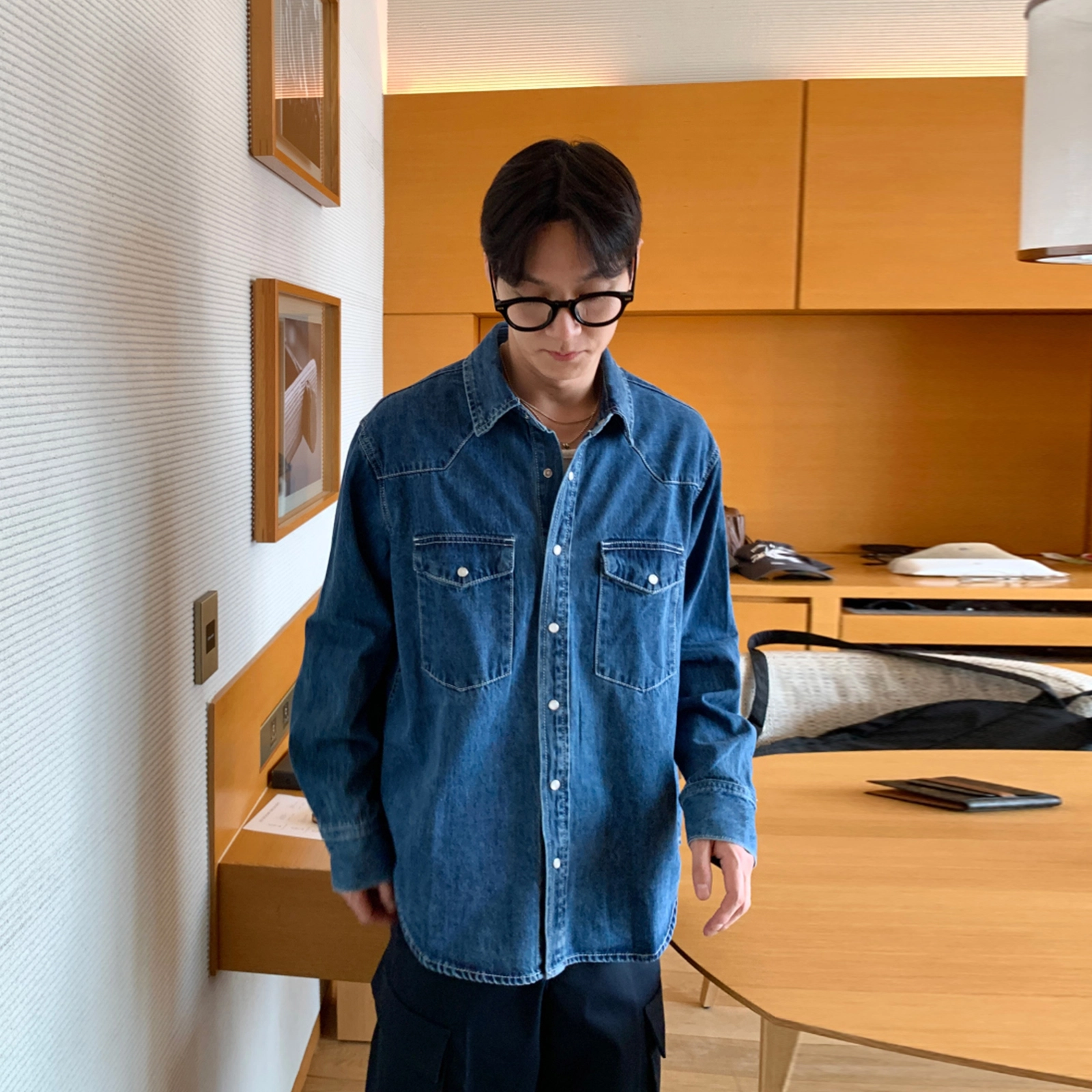 美式复古休闲宽松重工水洗长袖夹克外套 通用