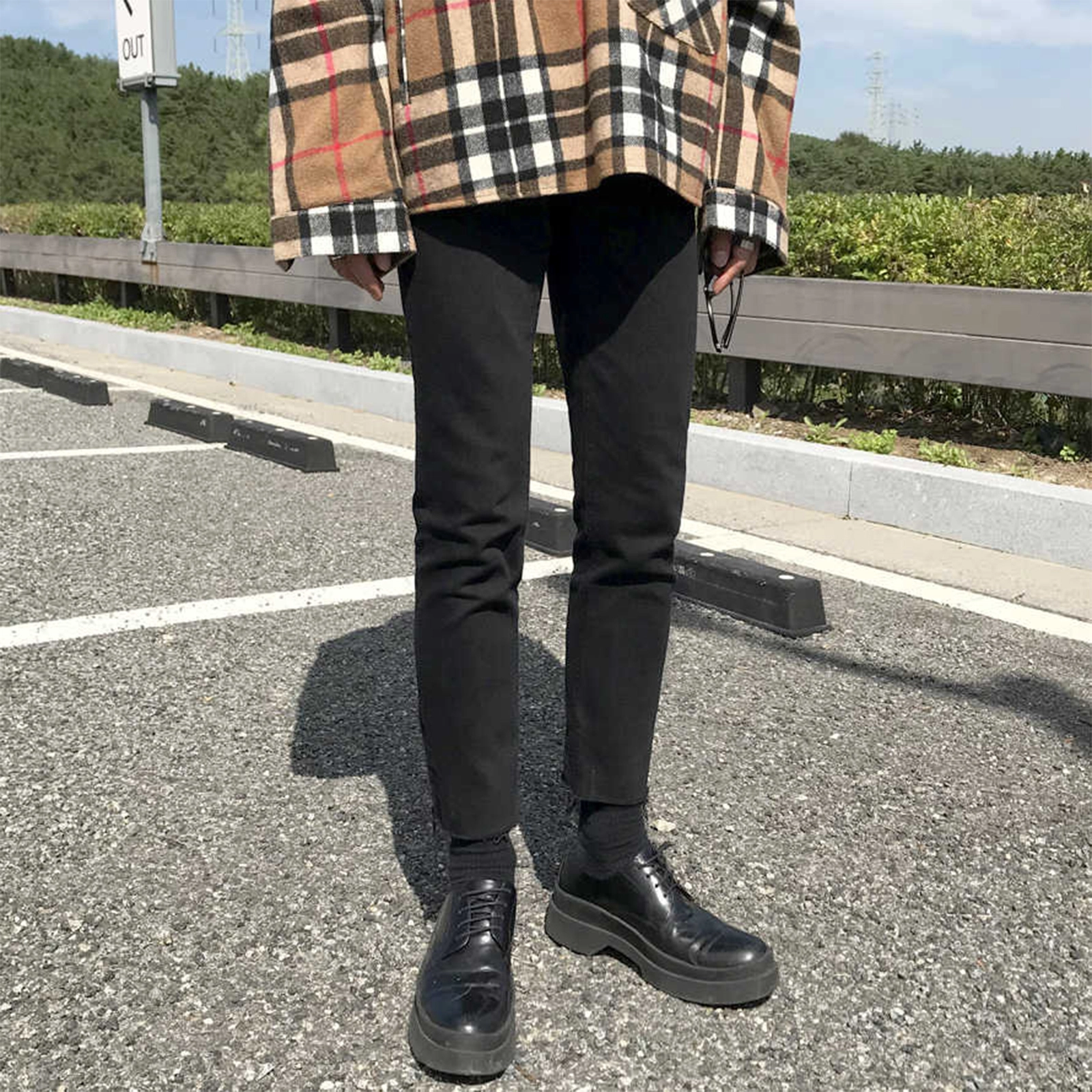 我是大卫 韩版休闲时尚修身裤潮牌简约百搭牛仔裤 男女同款
