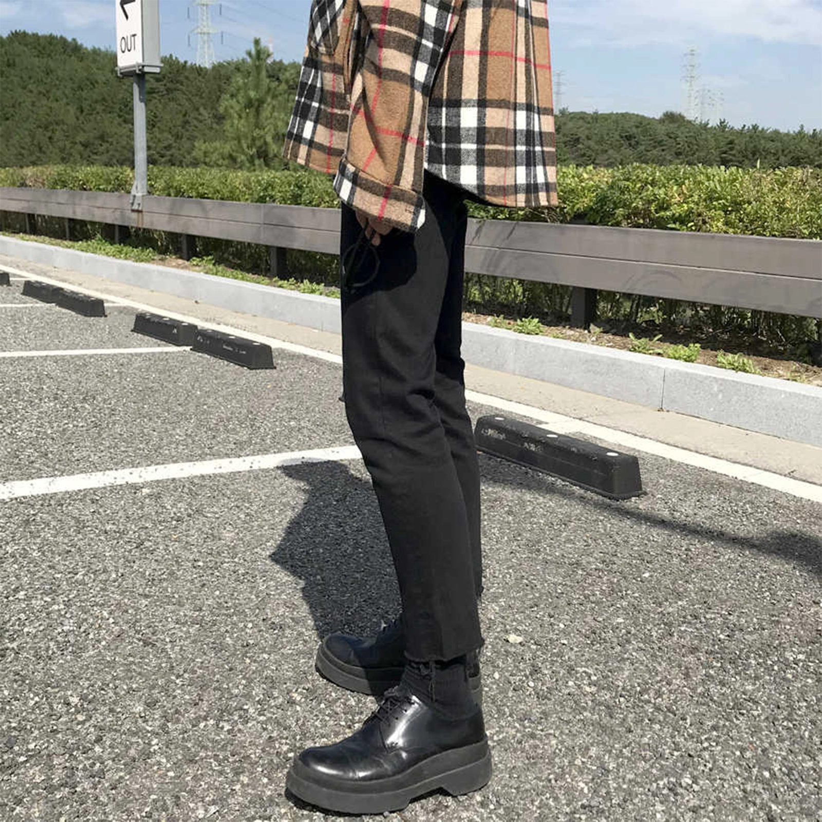 我是大卫 韩版休闲时尚修身裤潮牌简约百搭牛仔裤 男女同款