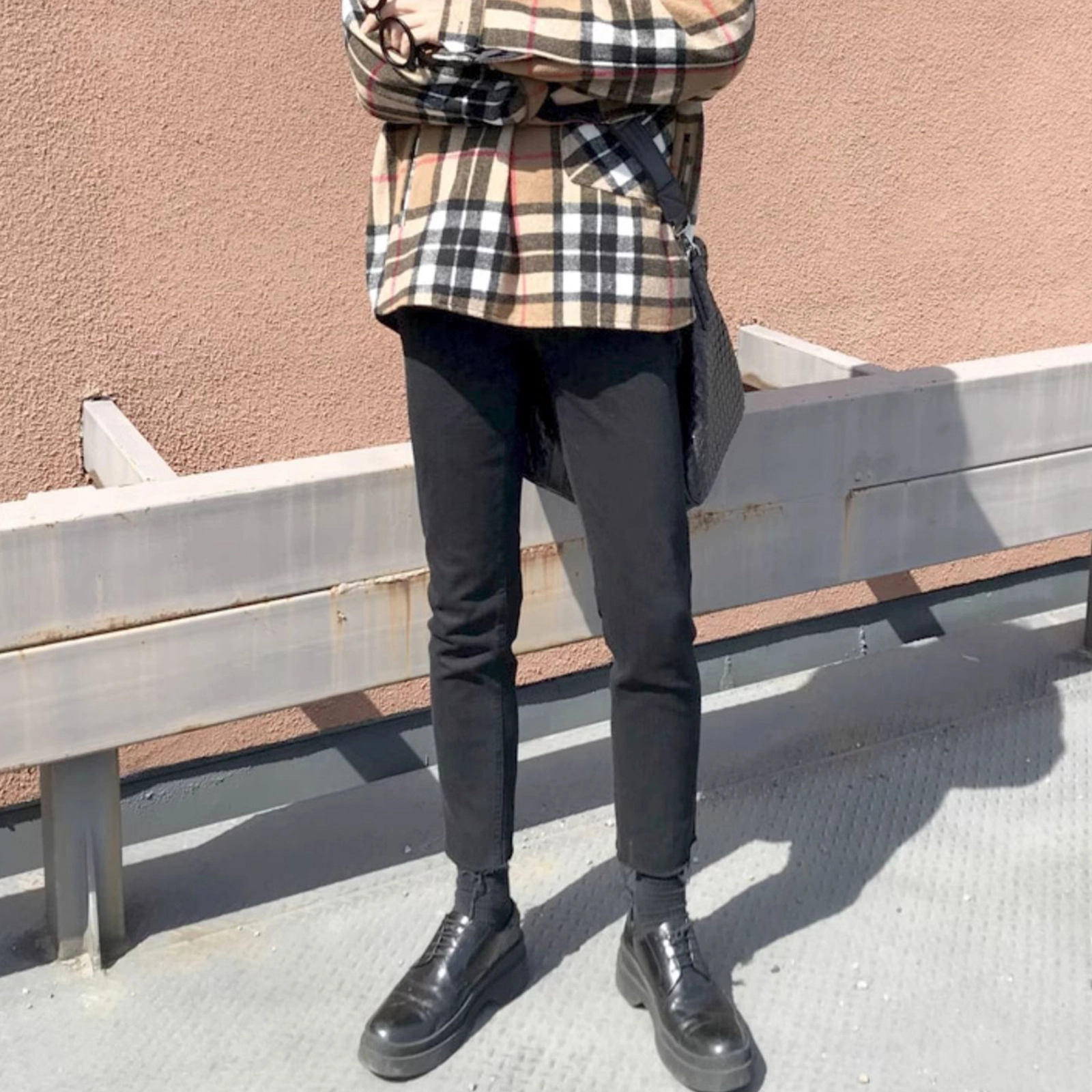 我是大卫 韩版休闲时尚修身裤潮牌简约百搭牛仔裤 男女同款
