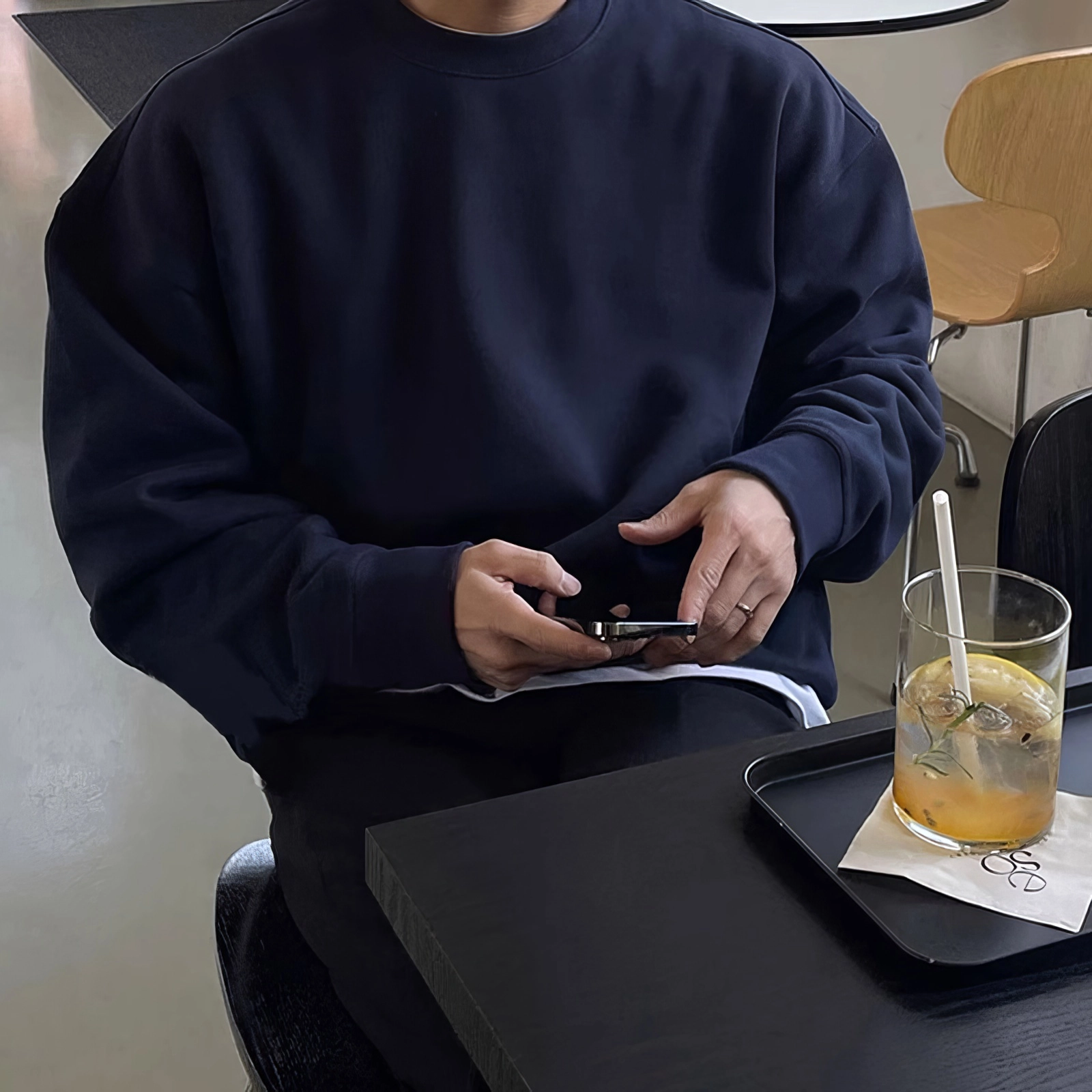 我是大卫 韩系潮流百搭打底简约纯色基础款宽松卫衣 男女同款