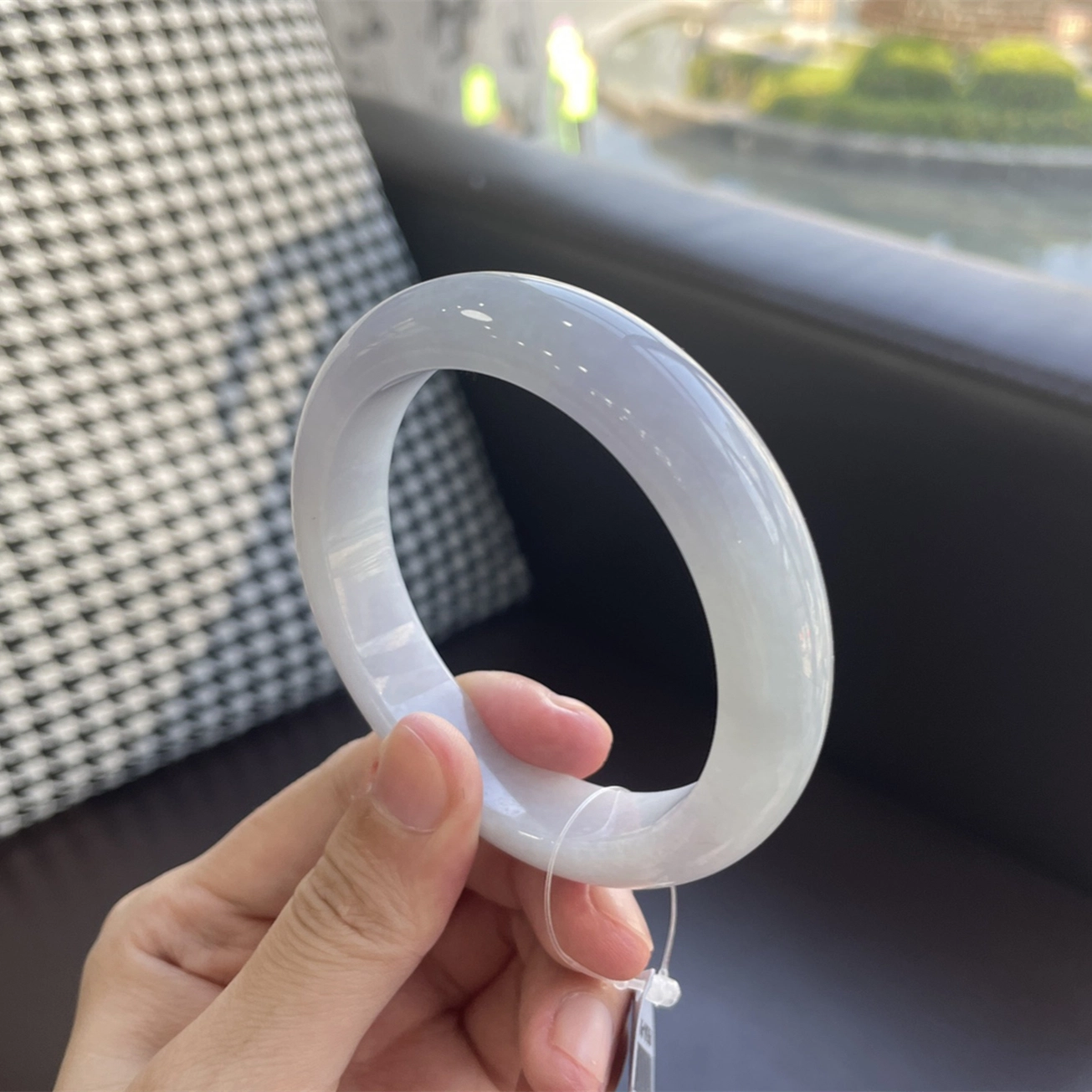 翠亨祥 淡紫气质大气 糯种 翡翠手镯 女款