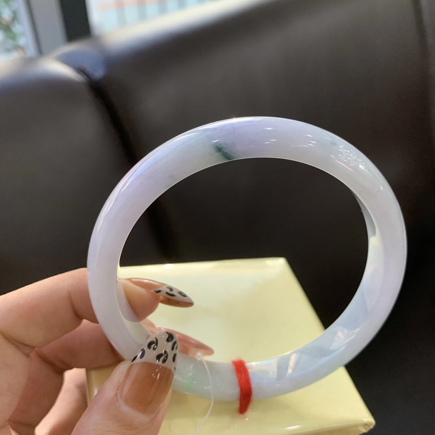 翠亨祥 糯化春彩气质优雅大圈口 糯种 翡翠手镯 女款
