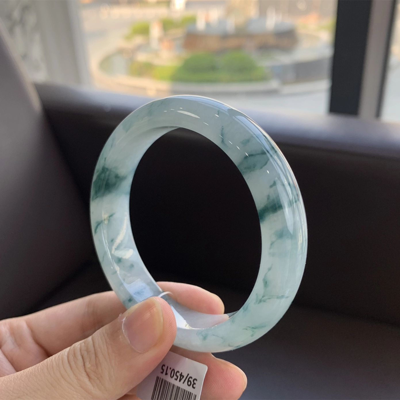 翠亨祥 灵动蓝花 优雅大气 糯种 翡翠手镯 女款