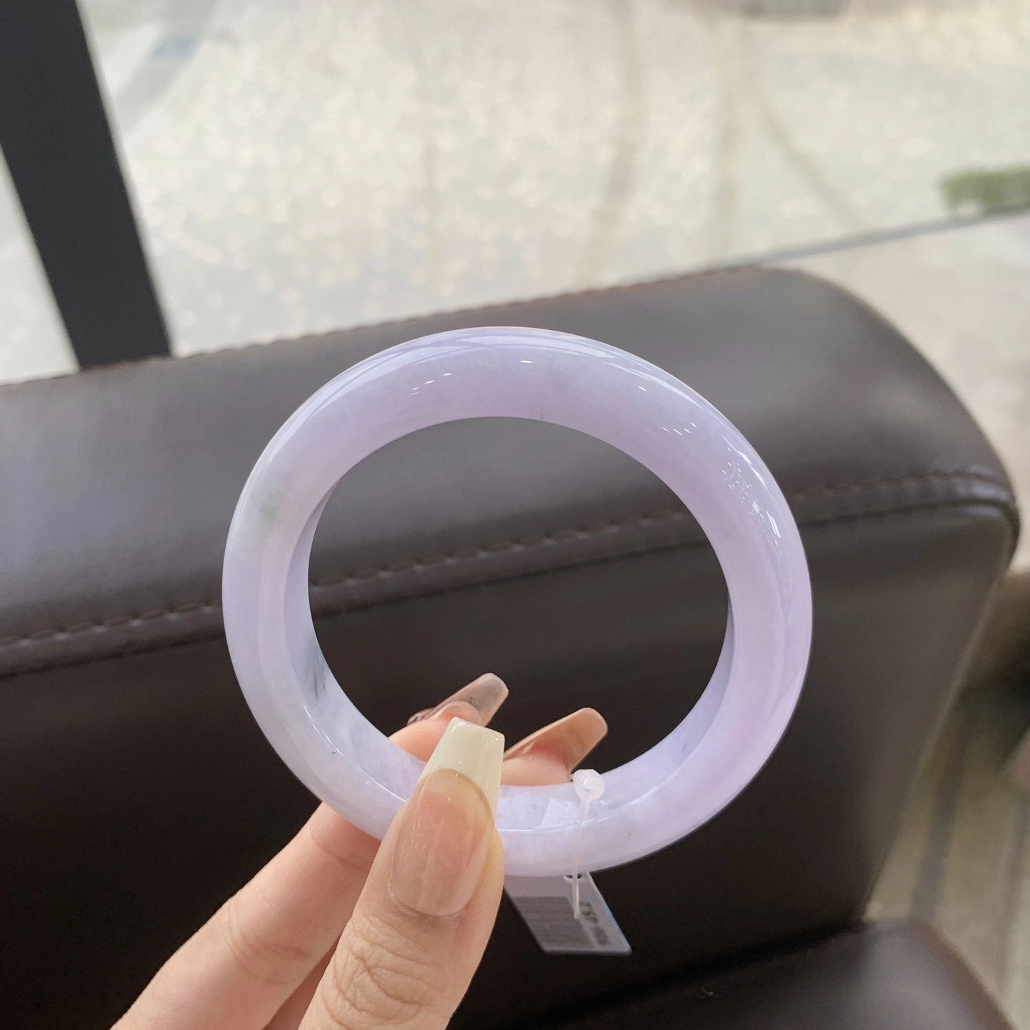 翠亨祥 细糯乌鸡粉紫底 优雅大气 糯种 翡翠手镯 女款