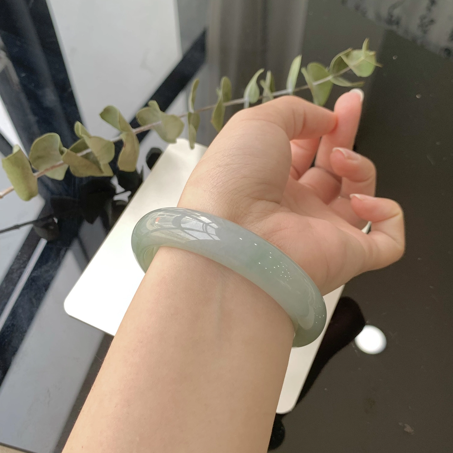 翠亨祥 新中式清新高级优雅气质 糯种 翡翠手镯 女款