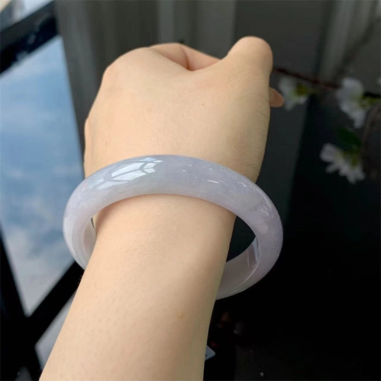 翠亨祥 新中式 国潮国风 温润正圈 细糯化起冰春带彩 糯冰 翡翠手镯 女款