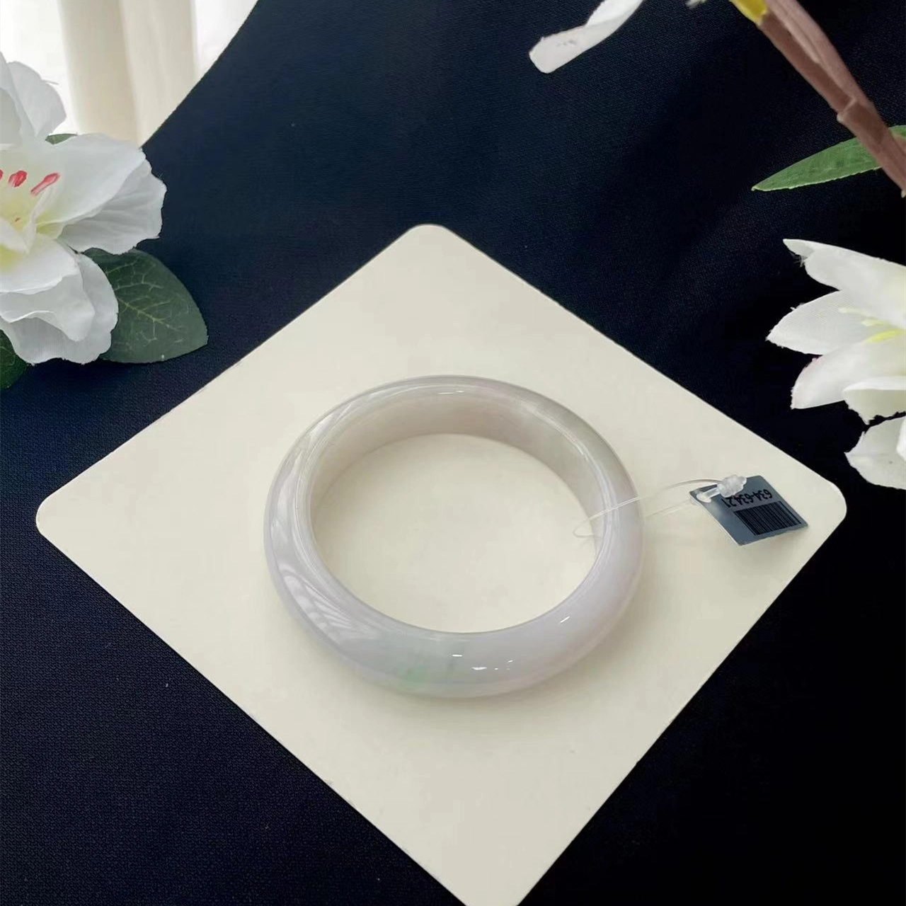 翠亨祥 正圈 细糯白月光飘绿新中式 国潮国风 糯种 翡翠手镯 女