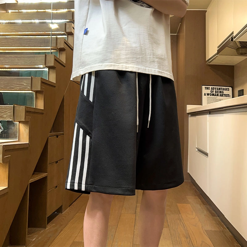 轻迎 美式复古宽松透气百搭五分运动裤休闲短裤 男女同款