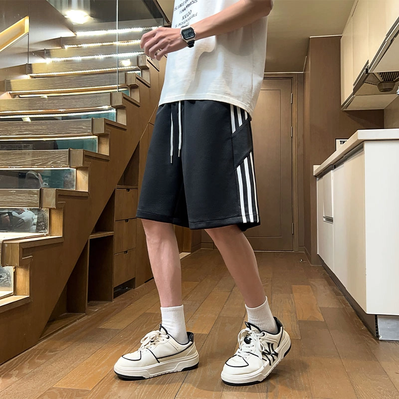 轻迎 美式复古宽松透气百搭五分运动裤休闲短裤 男女同款