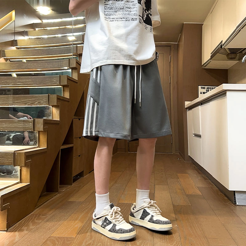 轻迎 美式复古宽松透气百搭五分运动裤休闲短裤 男女同款