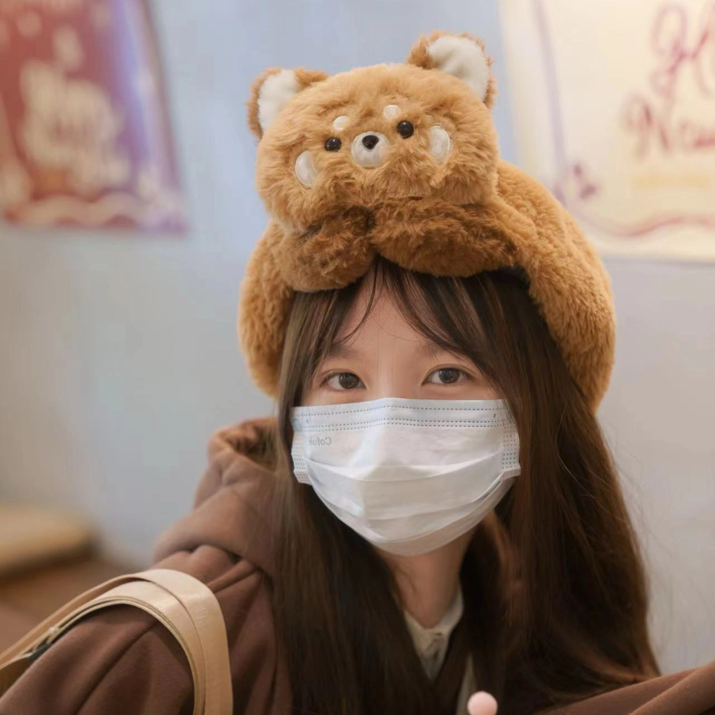 壹号梦工厂 古力古力 小熊猫趴趴帽子 可爱百搭 玩偶周边