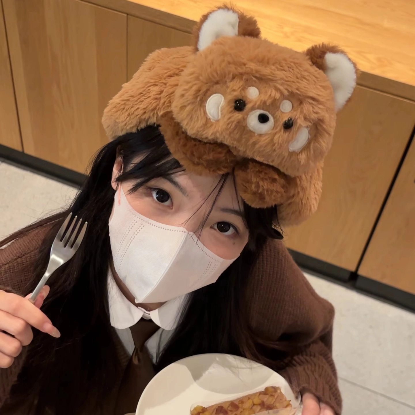 壹号梦工厂 古力古力 小熊猫趴趴帽子 可爱百搭 玩偶周边