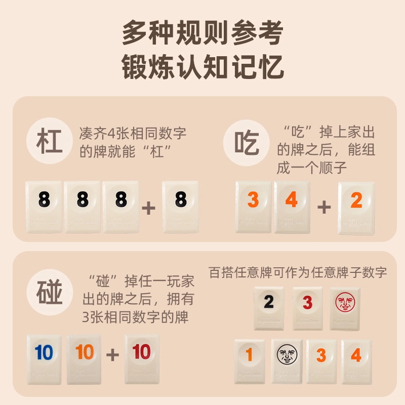 简普森 数字麻将牌 数字牌游戏棋 益智逻辑思维训练益智桌游 玩具
