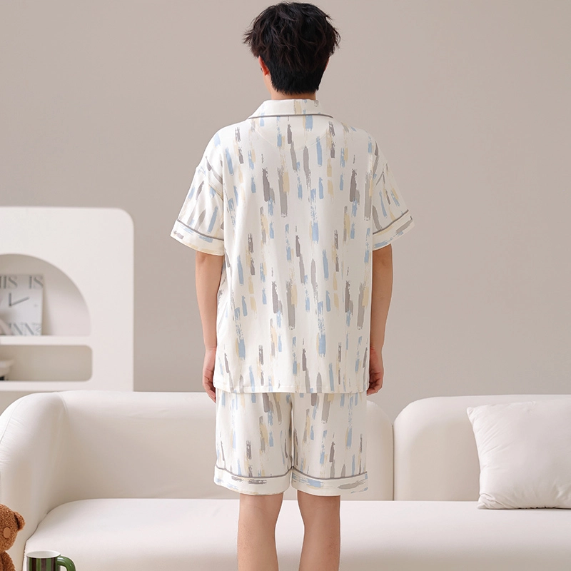 俏霓桐 可爱卡通时尚休闲简约舒适亲肤家居服可外穿睡衣套装 男款 图色