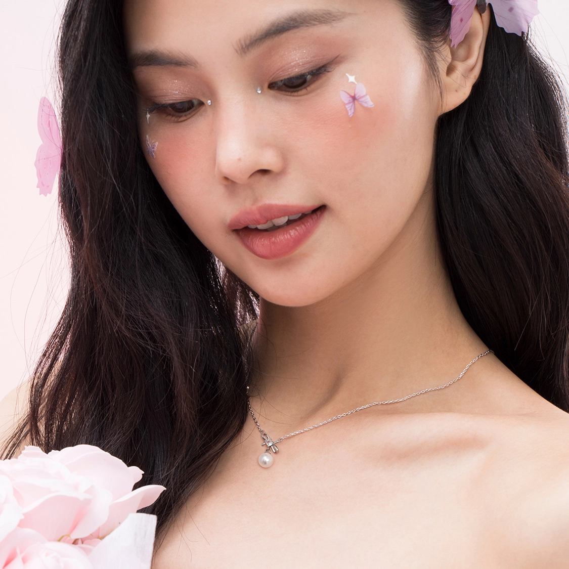珂里 小众轻奢韩风蝴蝶结百搭小众设计甜美优雅气质 环保合金 项链 女款