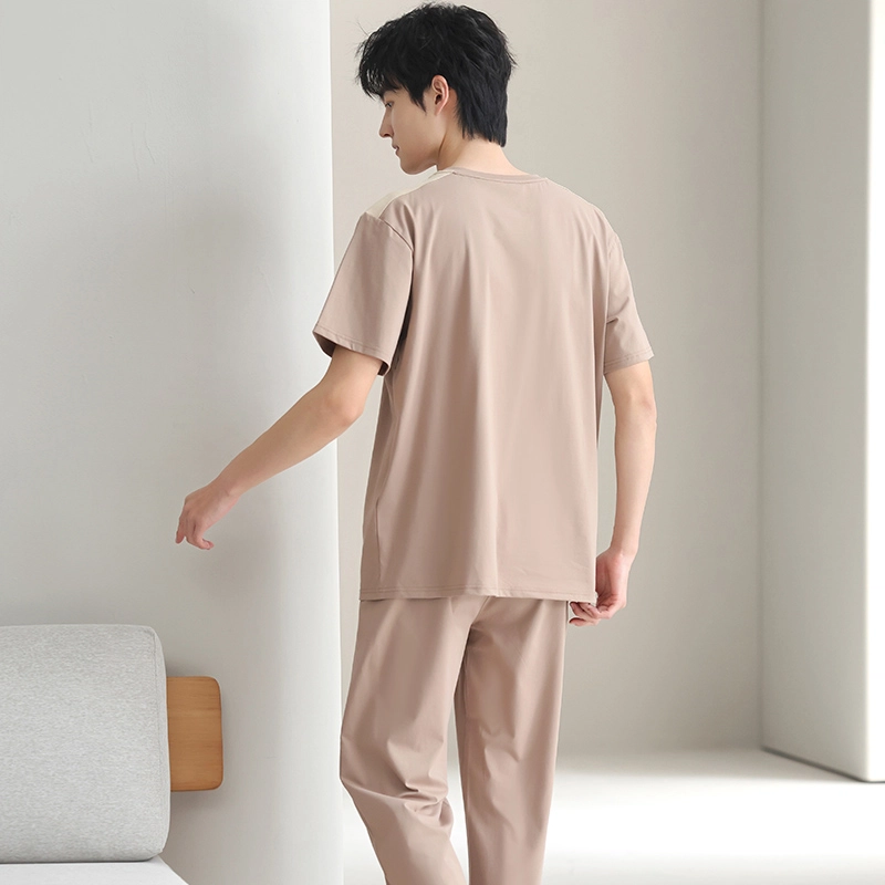 都市丽人 抗菌短袖长裤休闲薄款可外穿家居服睡衣套装 男款 图片色