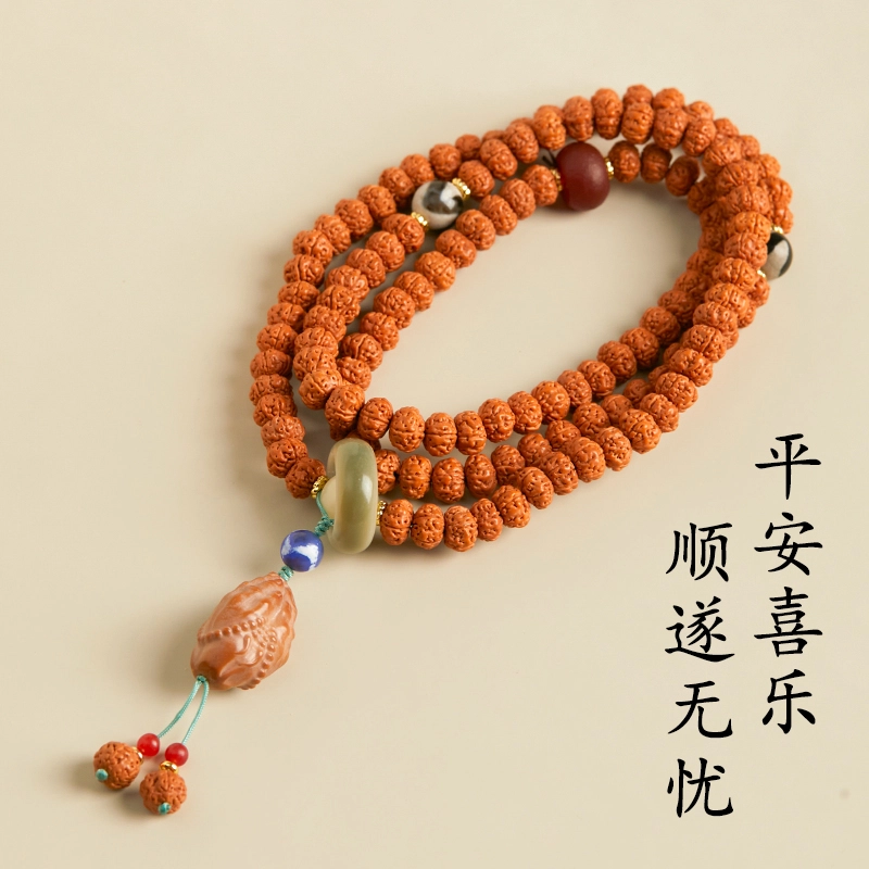 藏式佛手原籽叠戴双圈和平吉祥核桃文玩转运带来好运 金刚菩提 菩提类手串 男女同款情侣款