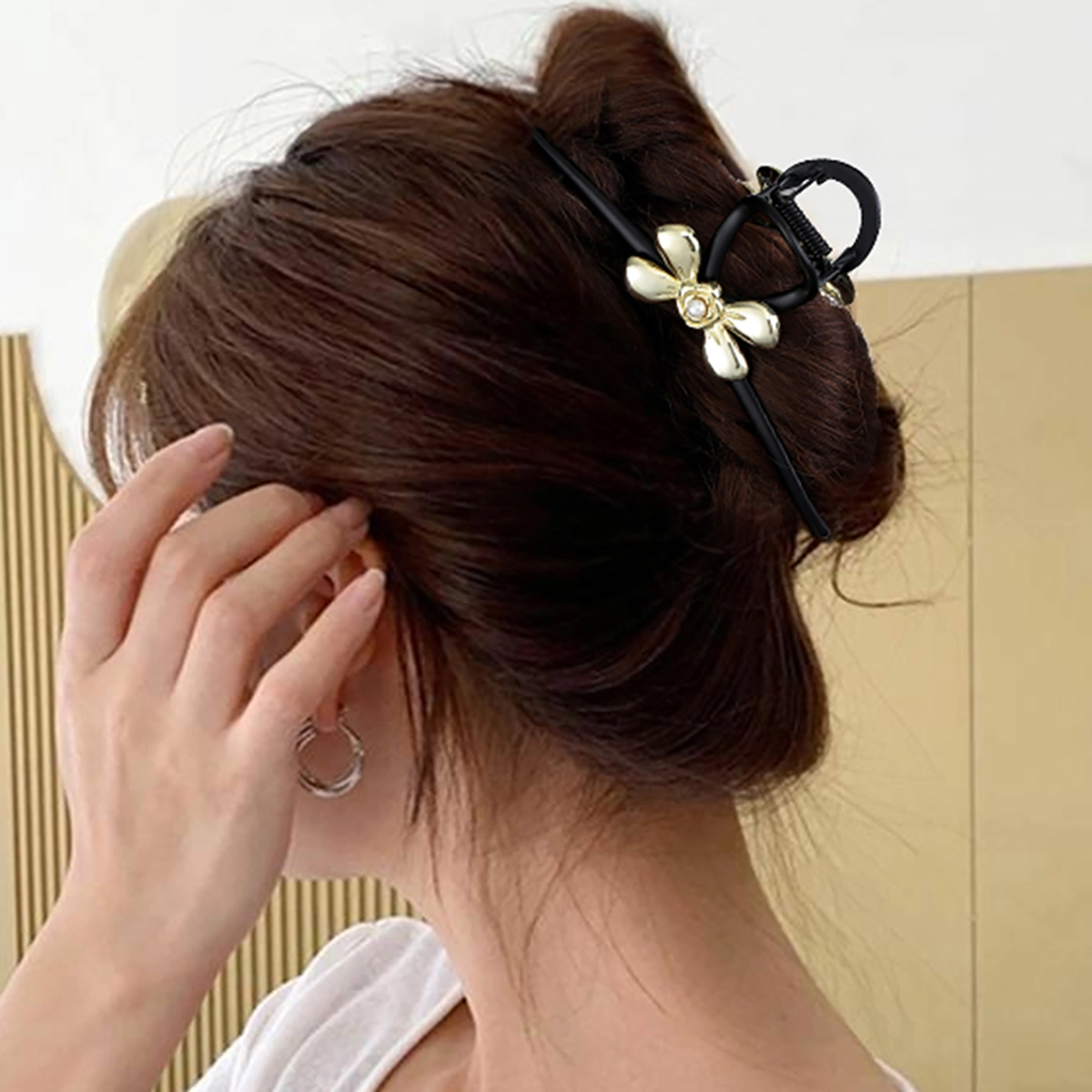 秦福炫 花朵 后脑勺大号高级感 发夹 女款