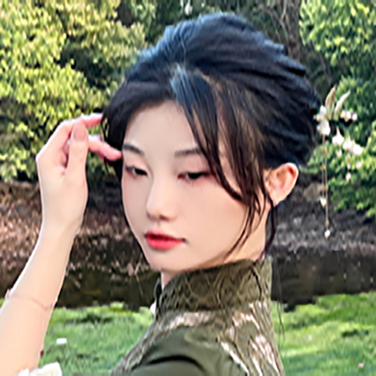 秦福炫 花朵流苏簪子 设计感盘发器旗袍发饰头饰 发簪 女款