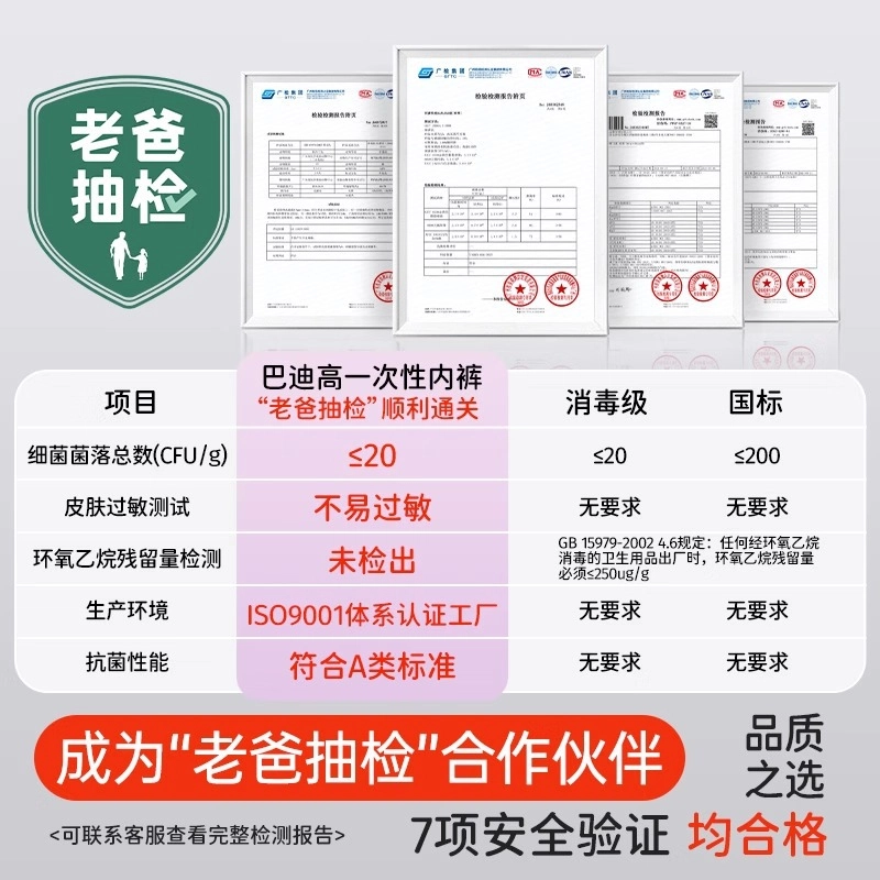 巴迪高 纯色无痕抑菌透气一次性内裤 女款 礼盒组合装 白色