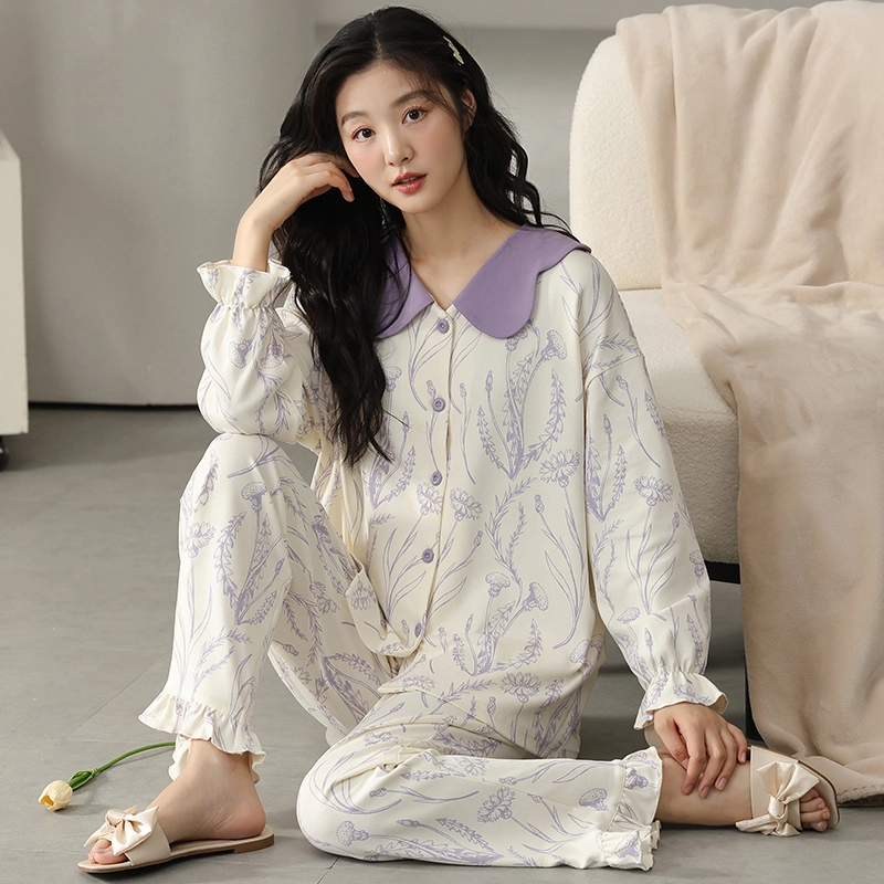俏霓桐 开衫可爱甜美休闲舒适家居服睡衣套装 女款 图色