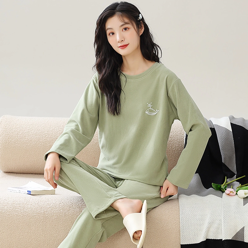 俏霓桐 清新可爱甜美休闲舒适加磨毛德绒厚家居服睡衣套装 女 图色