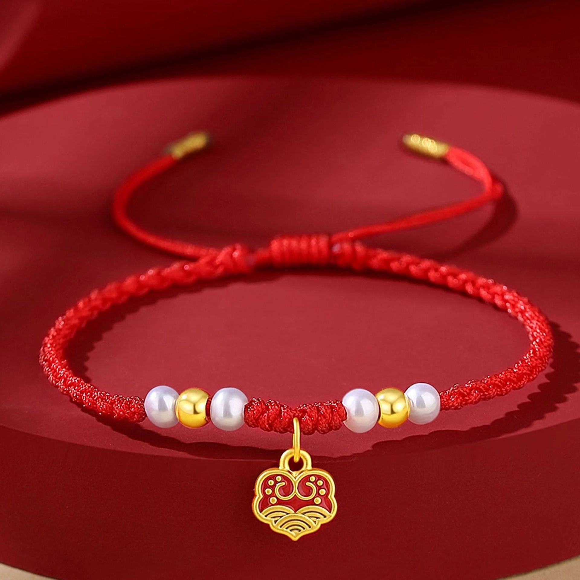 中国黄金 珍·如金 祥云海浪福牌 足金 一口价 黄金手链 女款