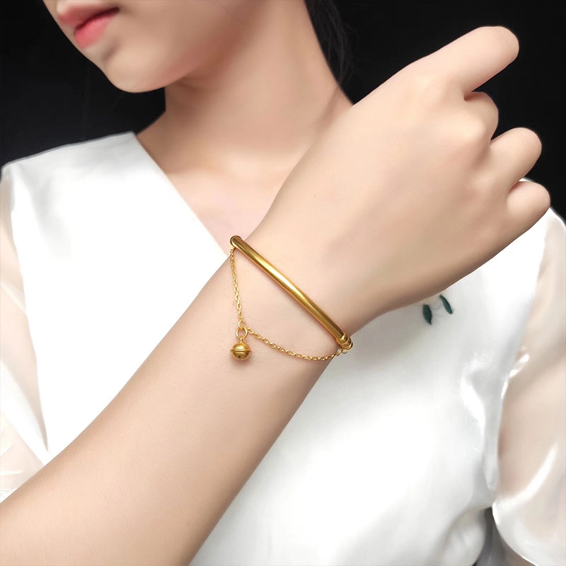 珍·如金 时尚小众高级 足金 计价金 黄金手链 女款