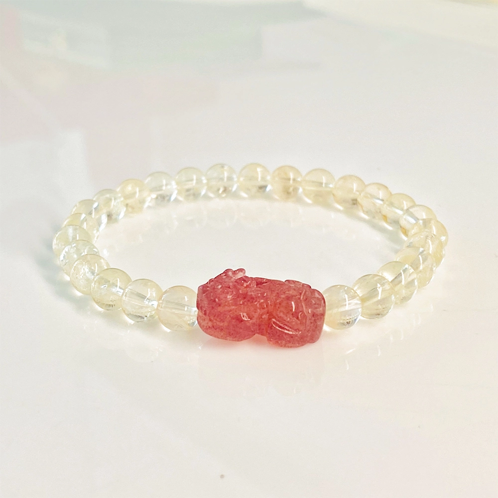 中国黄金 珍·如金 好运貔貅 招财纳福 新中式国风小众设计天然 黄水晶 手串 女款