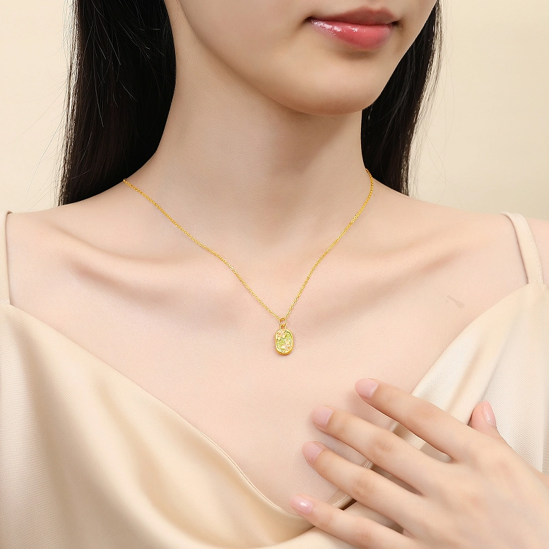中国黄金 珍·如金 灼灼桃花 甜美花朵桃你欢心 足金 一口价 黄金项链 女款
