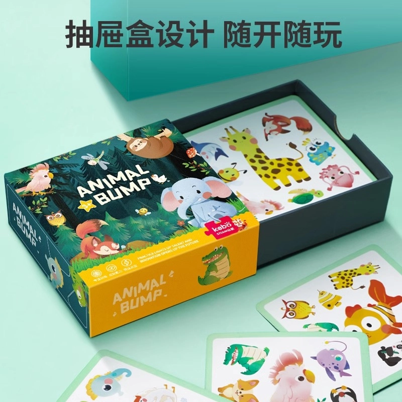 科博 对对碰卡片动物对对乐亲子互动疯狂碰碰卡 早教益智玩具