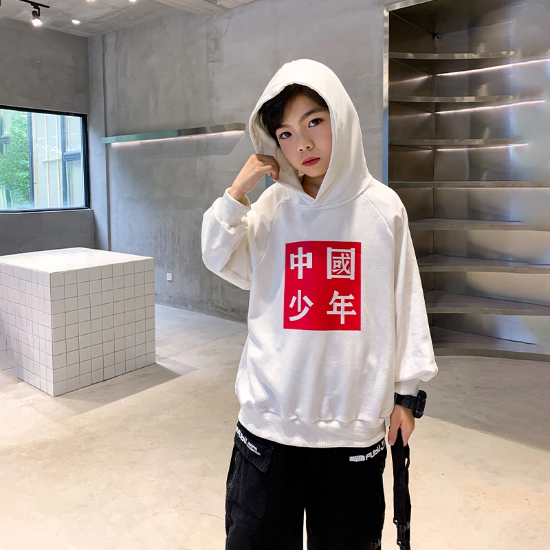 熊猫圆圆 童装 卫衣儿童中国风国潮连帽上衣中大童春秋季帅气休闲新款打底衫