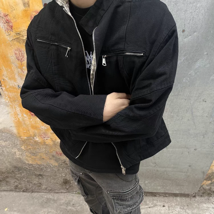 虫小绿 二代哈灵顿飞行员工装外套教练机能风复古格纹内衬时尚小众高级感美式街头痞帅百搭宽松休闲通勤长袖翻领夹克 男女同款