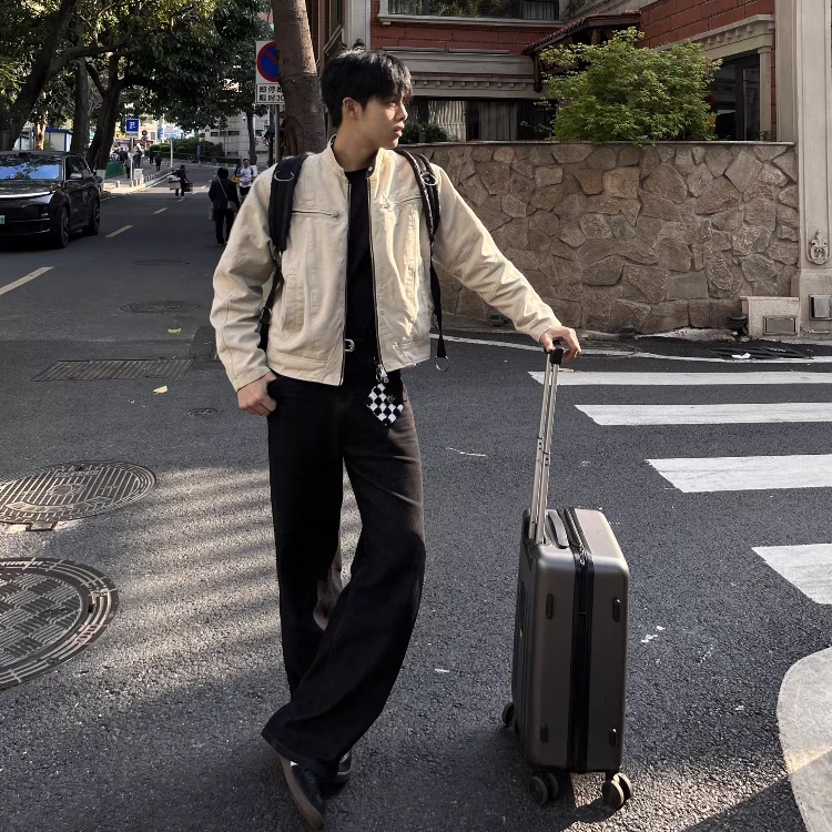 虫小绿 二代哈灵顿飞行员工装外套教练机能风复古格纹内衬时尚小众高级感美式街头痞帅百搭宽松休闲通勤长袖翻领夹克 男女同款