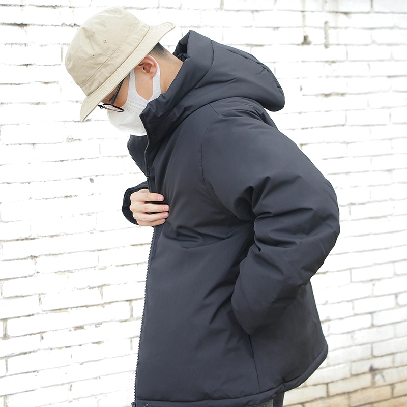 几朴 日系白鸭绒简约设计休闲保暖羽绒服 男女同款 黑色