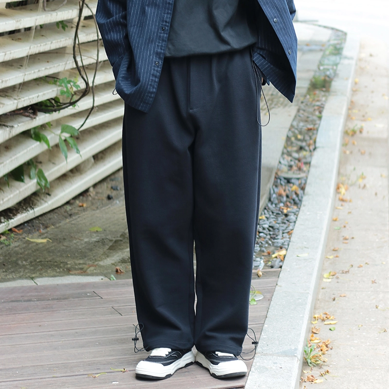 几朴 日系宽松休闲裤 男女同款 黑色